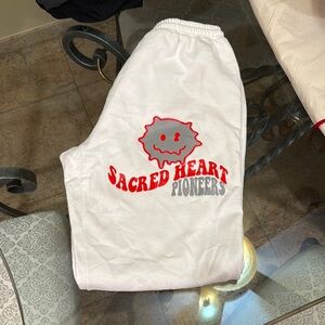 Sacred Heart Pioneers White Sweatpants